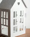 Farol para vela con forma de casa de metal color blanco • 13,5 × 10,5 × 23 cm gaia hogar 2374020 g3.webp