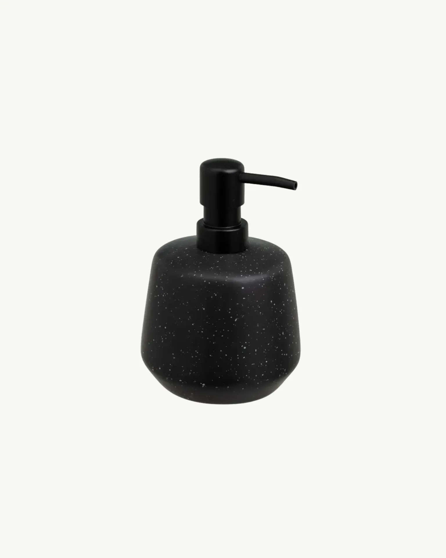 Dispensador de jabón de dolomita color negro y blanco • Ø 10 × 15 cm