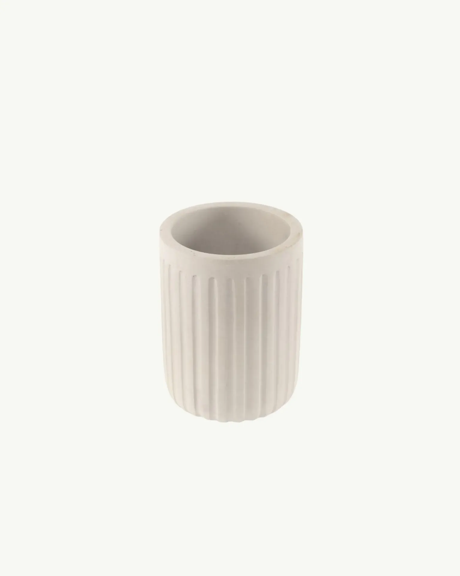 Vaso de baño de cemento gris claro • 8 × 8 × 10,5 cm