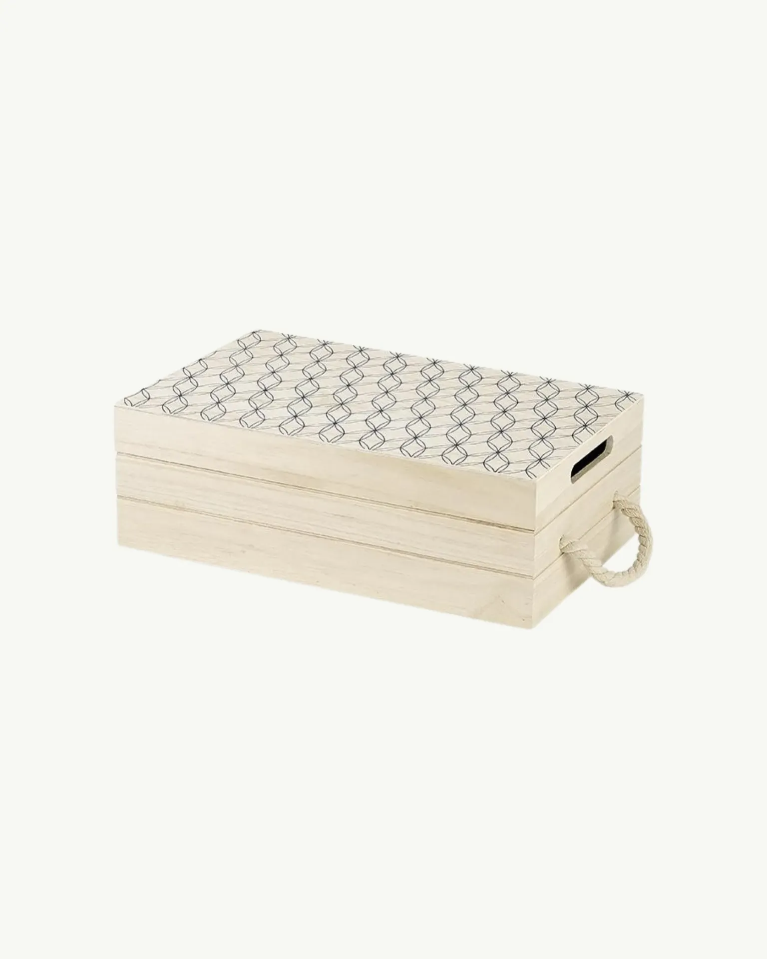 Caja rectangular de madera natural sin barnizar con tapa o bandeja • 40 × 25 × 15,5 cm • Caja de almacenaje decorativa para salón, comedor, dormitorio.